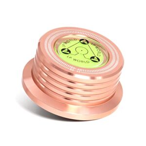 KozyOne Estabilizador De Peso Para Discos, Grampo Disco Toca-Discos Com Nível Bolha Vinil (Ouro Rosa) (Equipamentos)