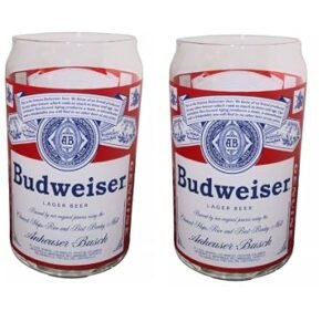 Budweiser Copos de vidro estilo vintage - Conjunto de 2 (Cervejas)