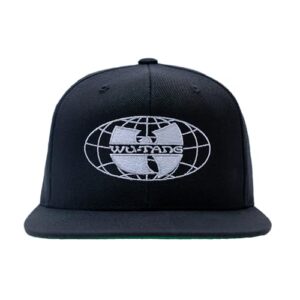 Wu-Tang Clan Boné snapback preto com logotipo mundial (CDs)