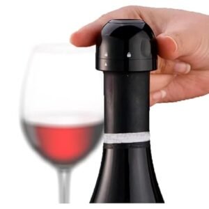 Tampa Hermética Premium com Vedação de Silicone a Vácuo Rolha Minimalista para Garrafas de Vinho Champanhe Espumante e Cerveja Fechamento com Trava que Preserva o Aroma das Bebidas (Cervejas)