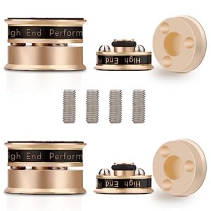 Monosaudio Pés de isolamento de para toca-discos Pés de isolamento de alto-falante com esferas de aço inoxidável e design antiderrapante para alto-falantes, subwoofers, amplificadores, (Equipamentos)