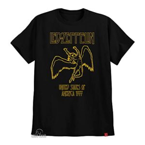 Camiseta Led Zeppelin Tour 1977 Camisa Bandas Ultra Skull (G) (CDs)