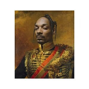 Snoop Dogg – Pôster de arte de celebridades engraçadas – Impressão de pintura a óleo falso – Arte de cultura pop hip hop – Presente de rap (CDs)