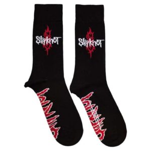 Slipknot Tour 22 Band Logo Meias de tornozelo tamanho Reino Unido 7-11, Preto, P (CDs)