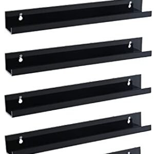 Sooyee Estante flutuante infantil invisível de acrílico de 38 cm para quarto de crianças, prateleira de parede com imagem moderna, preta (CDs)