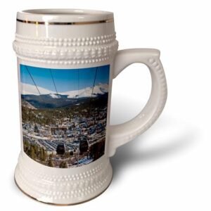 3dRose EUA, Colorado, Breckenridge, ski Lift, Mt Baldy-US06 WBI0080-Walter Bibikow, 510 g, caneca de 650 ml, branca (Cervejas)