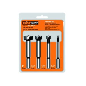 CMT 537.000.04 Conjunto de brocas Forstner de 4 peças, diâmetros de 1/4-1/2-3/4-1 polegada, haste de 3/20.3 cm (CDs)