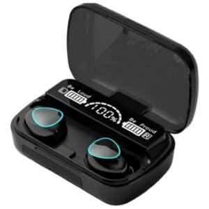 Fone de Ouvido Bluetooth TWS, Display LED, Som Estéreo Hi-Fi, Resistente à Água IPX7, Case Carregador, Controle por Toque, Preto (Equipamentos)