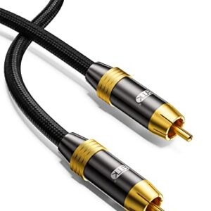 Cabo de subwoofer, cabo de áudio coaxial digital EMK [banhado a ouro 24K, algodão durável] Premium S/PDIF RCA macho para RCA macho para home theater, soundbar, alto-falante, HDTV, subwoofer, sistemas Hi-Fi (preto-9,8 pés/3 m) (Equipamentos)