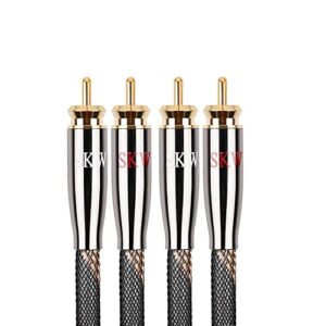 SKW Audiophiles RCA Cable 2RCA macho para 2RCA macho Cabo de interconexão de sistema HiFi com diâmetro de 7 mm (1,6 pés/0,5 m) (Equipamentos)