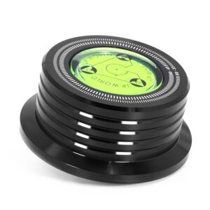 KozyOne Estabilizador De Peso Para Discos, Grampo Disco Toca-Discos Com Nível Bolha Vinil (Preto) (Equipamentos)