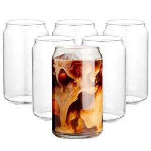 Jogo De Copos 6 Unidades Formato Lata 420 Ml De Vidro Borossilicato Premium Visual Versátil E Moderno (Cervejas)