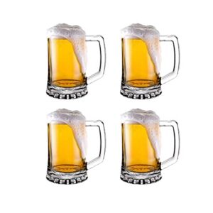 Jogo de Caneca de Chopp Cerveja em Vidro Transparente 4 Peças 380ml (Cervejas)