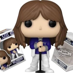 Funko Ozzy Osbourne Glitter in White Fringe with Microphone Stand + ToyBop Protector: Pop! Rocks Vinyl Figure (Bundled with Pro-Deluxe Pop Protector Collector Case Box Gift Set) (Discos de Vinil)