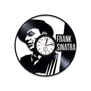 Kovides Frank Sinatra Relógio de parede de vinil Frank Sinatra Presente Frank Sinatra Relógio de parede Frank Sinatra Art Presente de aniversário Relógio de disco de vinil 12 polegadas Frank Sinatra (Discos de Vinil)