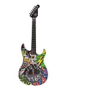 Relógio De Parede Vintage Sluffs, Relógio De Parede De Guitarra, Simulação De Tempo, Relógio De Guitarra Preciso, Decoração De Parede Para Quarto De Dormitório Doméstico(B) (CDs)