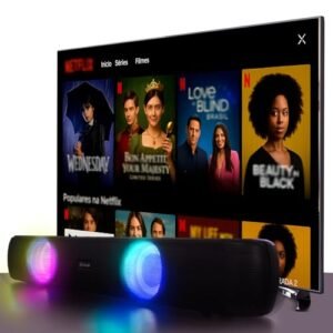 Caixa De Som Potente Gamer Com Leds RGB para Pc Notebook Computador Smart Tv Usb P2 caixinhas alto falante mini caixinha (Equipamentos)