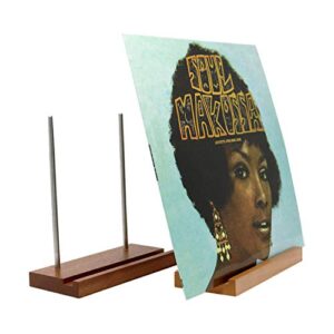 Big Fudge Suporte de madeira para gravar discos Agora tocando vinil suporte e armazenamento de discos em suporte para exibição para álbuns LP especiais. Suporte de madeira Sapele, serve para vinil regular ou álbum Gatefold (Equipamentos)