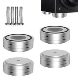 Viborg Picos de alto-falante HiFi, 58 x 22 mm, 4 x almofada de isolamento para pés, amortecedor de choque com anel de borracha e parafusos de montagem (M4 x 0,7) para gravador DAC de toca-discos AMP (Equipamentos)