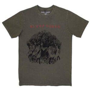 Camiseta masculina Sleep Token The Love You Want Stone Wash Verde Exército, Verde, XGG (CDs)