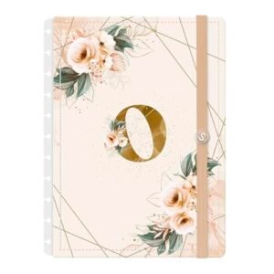 Capa e Contracapa Iscool Disc Para Caderno Monograma Floral Nude E Dourado Letra O (G (20 x 27,5 cm)) (Discos de Vinil)