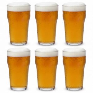 Kit com 6 Copos Pint 570ml em Acrílico - Copo Tradicional Pub Inglês - Chopp e Cerveja - Transparente e Super Resistente - Ideal para Bares, Festas e Churrascos (Cervejas)