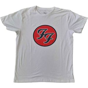 Foo Fighters Camiseta masculina com logotipo FF Slim Fit branca, Branco, 2X (CDs)
