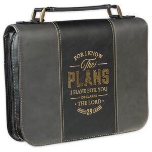 Bible Cover Classic Two-tone Black/Gray I Know the Plans Jer. 29:11 - Christian Art Gifts (CDs)
