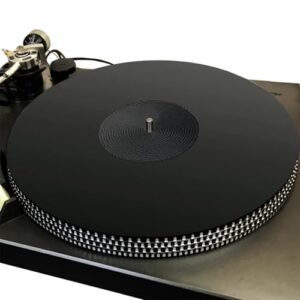 Mobile Pro Shop Tapete de acrílico para toca-discos de vinil LP – Melhora a qualidade do som e oferece graves mais apertados – Tapete antiestático (preto) (Equipamentos)