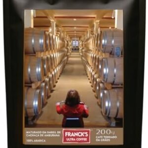 Franck's Ultra Coffee®. Café Especial Maturado em Barril de Cachaça Amburana, Catucai 2SL, Grãos, 200g, Notas de Amêndoas Cristalizadas, Chocolate e Caramelo (Café)