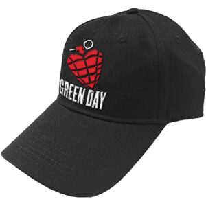 Green Day Feminino Boné De Beisebol Grenade Band Logo Oficial Preto Snapback Tamanho Único (CDs)