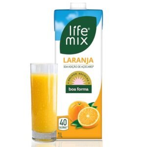 LIFE MIX - Suco de Laranja Natural Baixa Caloria - Sem Adição de Açúcares, Sem Conservantes e Corantes, Vitaminas C e D, Cálcio, Fibras e Ácido Fólico - Vegano - 1L (CDs)