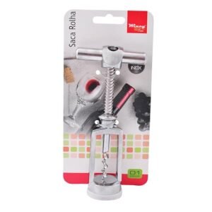 Saca-Rolhas De Inox 14.5x7cm - Abridor De Vinho E Champanhe Com Design Ergonômico Premium - Wincy - IXB04034 (Vinhos)