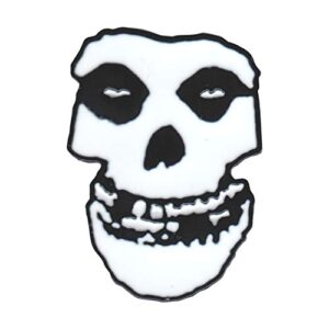C&D Visionary Misfits Skull Broche de lapela de metal de 3,1 cm, preto, branco (CDs)