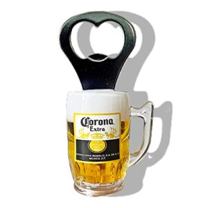 Abridor magnético de garrafa de cerveja em forma de caneca bar geladeira decoração legal exclusiva coleção de presentes de aniversário (Corona Extra) (Cervejas)