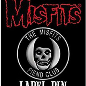 C&D Visionary Misfits Fiend Club Broche de lapela de metal de 3,8 cm, preto, branco (CDs)
