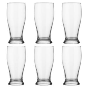 Copo de Cerveja Tulipa 200 ml de Vidro – Kit com 6 Unidades | Design Clássico, Transparente e Sofisticado para Cervejas Pilsen, Lager e Weiss (Cervejas)