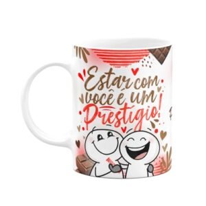JPS INFO, Caneca P?scoa Divertida - Estar com voc? ? um prest?gio (Café)