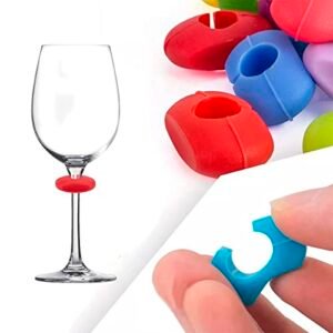 Kit com 12 Marcadores de Silicone P/Taça de Vinho Champanhe (Vinhos)