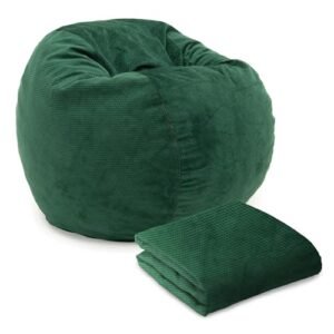 CordaRoy's Capa para saco de feijão de veludo cotelê (saco de feijão vendido separadamente) - Capa para cadeira e cama conversível - Tecido de veludo cotelê lavável na máquina - para porão, sala de (CDs)