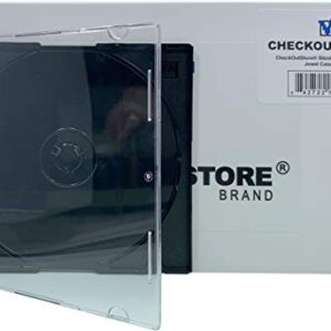 CheckOutStore Slimline – Capas de CD com 1 disco, Preto, 100 Units (CDs)
