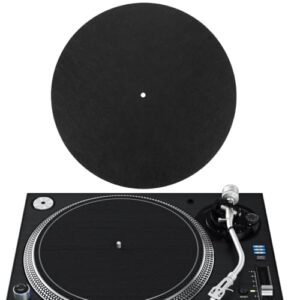 ZJIVQO Tapete de prato para toca-discos de vinil antiestático, feltro de amortecimento de vibração (preto) (Equipamentos)