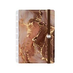Capa e Contracapa Iscool Disc Para Caderno P Mármore Marrom Imperial (Discos de Vinil)