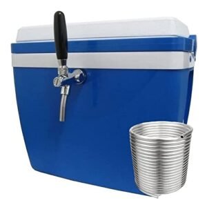 Chopeira A Gelo 34L com Torneira Italiana Cromada, Serpentina 10m e Destrave para Barril 5L Azul (Cervejas)