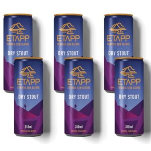 Cerveja ETAPP Dry Stout Sem Álcool, 310ml, Escura, Intensa, Encorpada, Aroma de Café, Toque Tostado, Low-Carb, Ideal para Pós-Treino (6 Latas) (Cervejas)