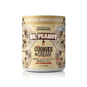 Dr. Peanut Pasta de Amendoim c/Whey Protein - Sabor Cookies & Cream, Pote 600g (CDs)