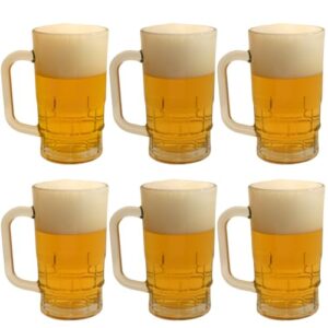 Kit com 6 unds Caneca para Chopp e Cerveja em Vidro com detalhe na base 360ml cada (Cervejas)