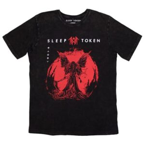 Camiseta Sleep Token Take Me Back to Eden Black Stone Wash Qualidade Premium, Preto, P (CDs)