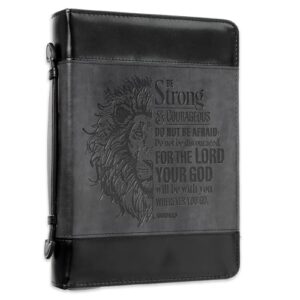 Bible Cover Classic Black/Gray Be Strong Josh. 1:9 - Christian Art Gifts (CDs)
