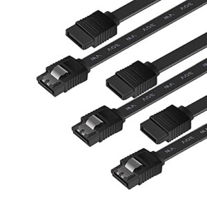 BENFEI Cabo SATA III, pacote com 3 cabos SATA III 6Gbps HDD, cabo de dados SDD reto com trava de bloqueio de 45,7 cm, compatível com SATA HDD, SSD, driver de CD, gravador de CD - Preto (CDs)